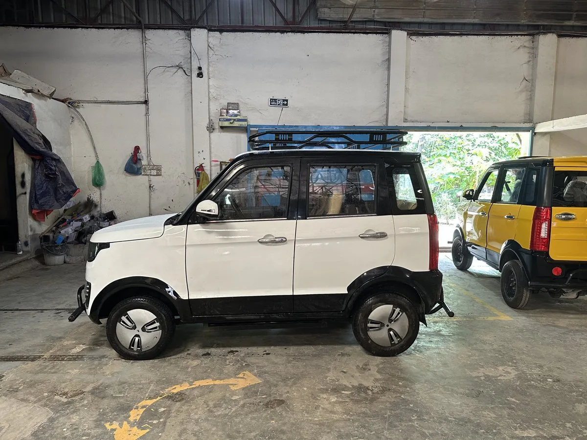 V2 with roof rack in factory